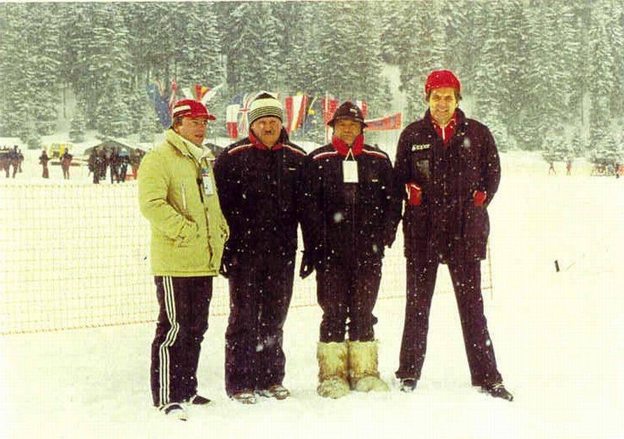 Vlatko Slokar. Miodrag Dragan Perovic, Safet Lakovic i Nikola Noka Bilic - Igman 1983. Predolimpijske probe
